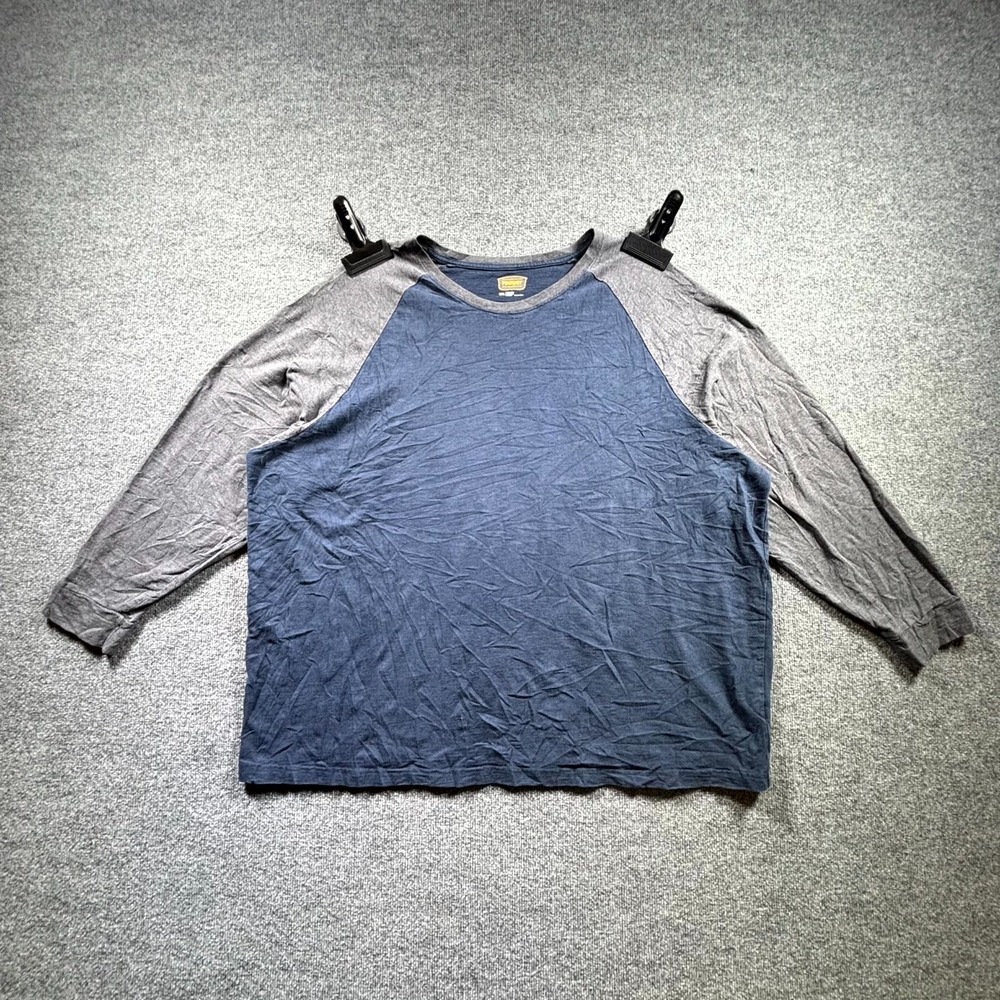 The Foundry Supply Co. T-Shirt Men's 5XL Blue Gray Raglan Long Sleeve Oversized